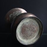 Ancien vase balustre chinois bronze cornet immortels Chine XIX