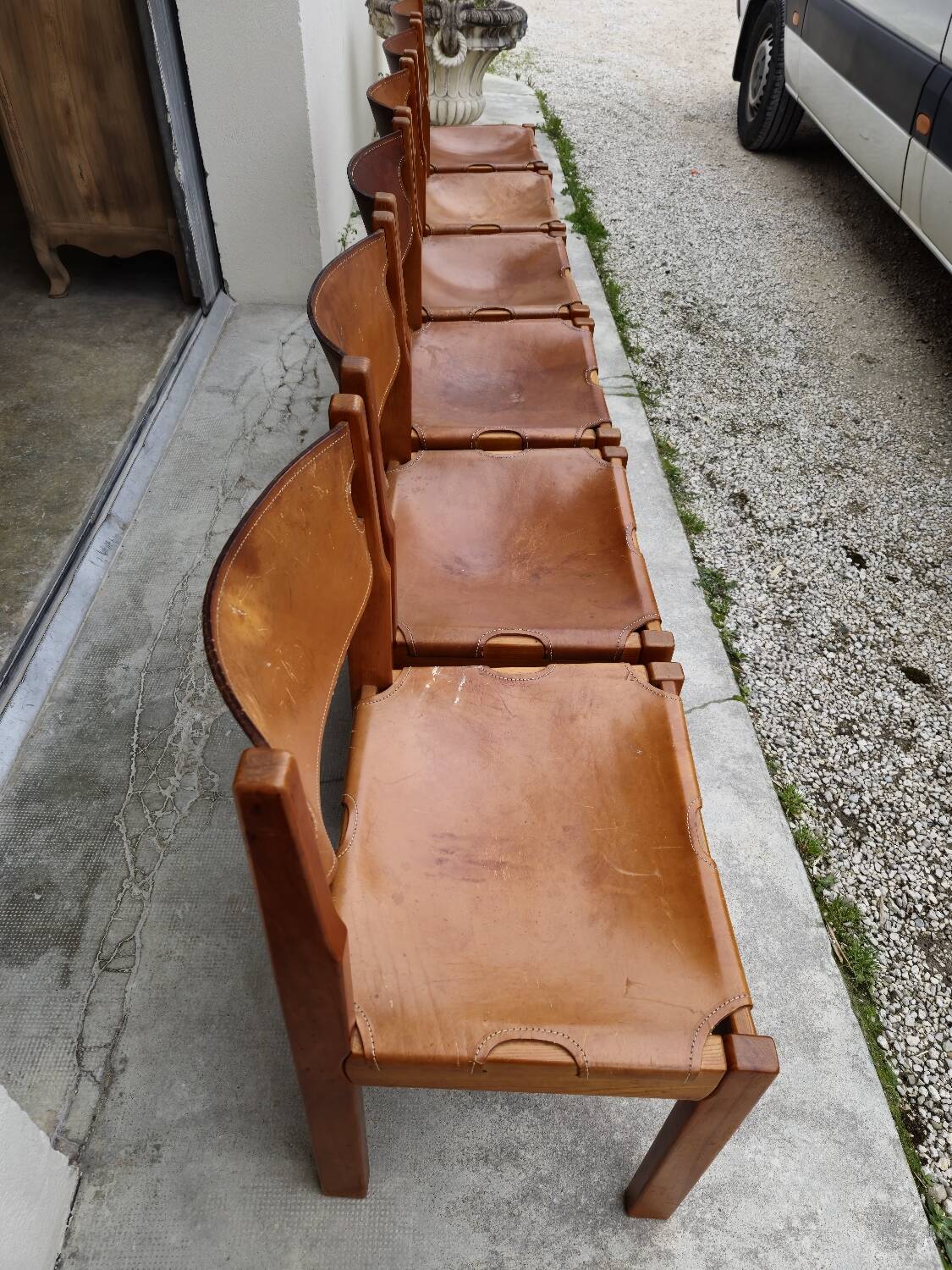 Dining room set table and 6 chairs Maison Regain in Elm