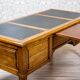 Vintage Grand Ash Prewar Desk with Brass Fillings, 1930s