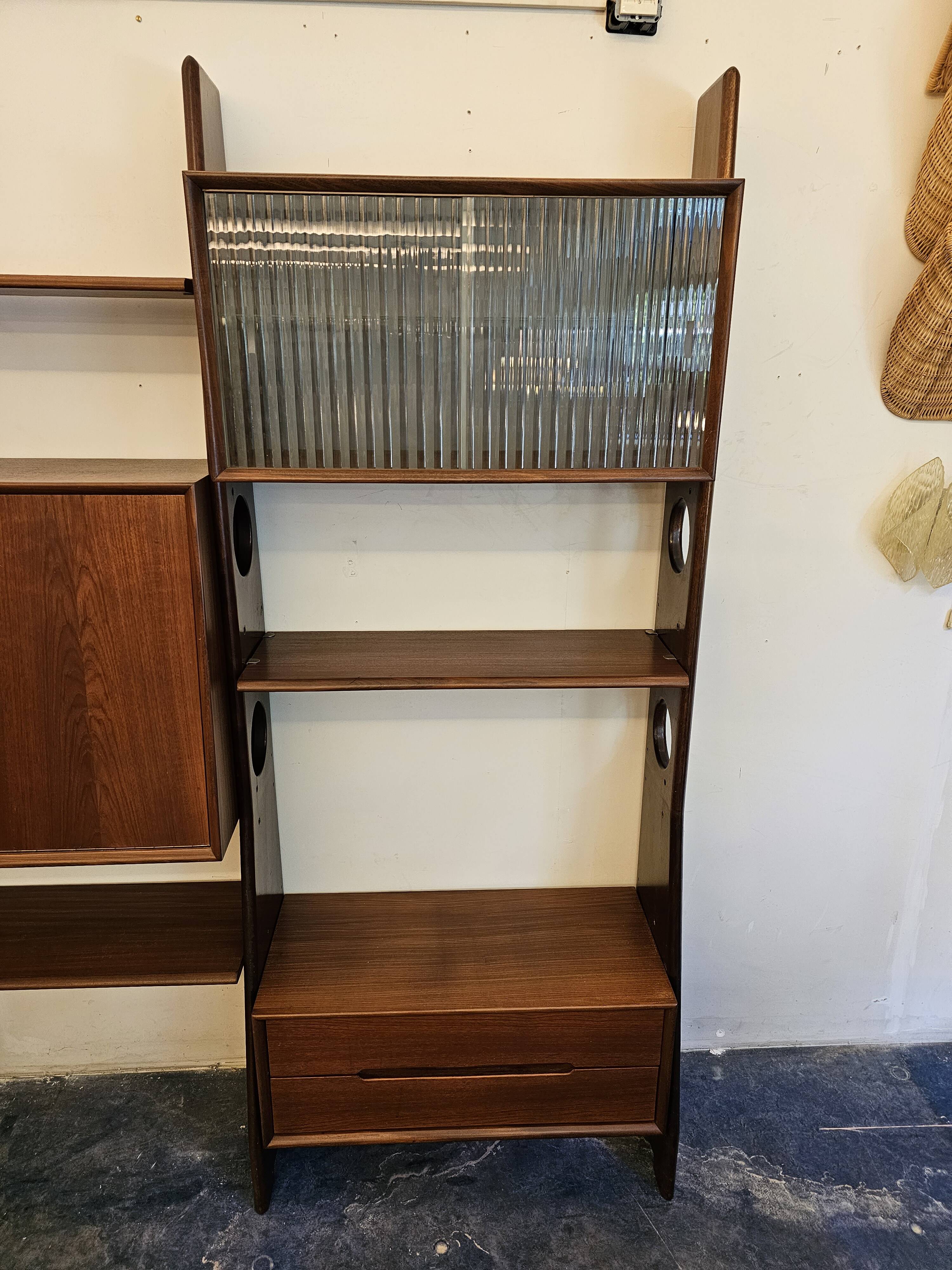 Wall unit wall cabinet teak vintage Dutch Design