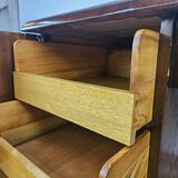 1930s oak open desk with drawers