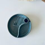 Candle holder and empty pocket or ceramic dish signed