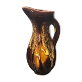Former brown ceramic pitcher 70s vintage