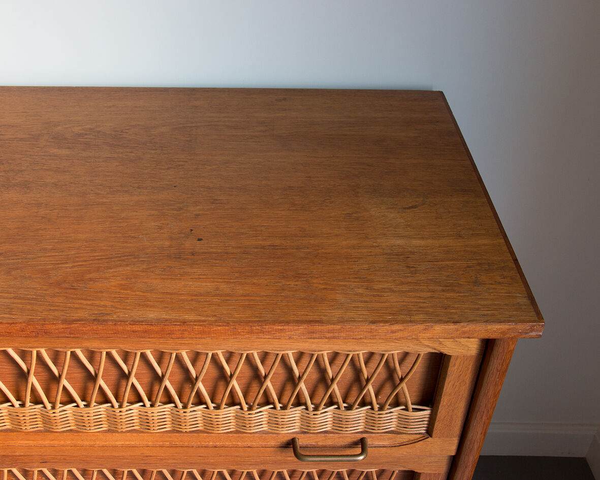 Rattan chest of drawers