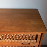 Rattan chest of drawers