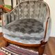 1930s armchair, grey velvet, designer fabric