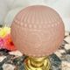 Art Deco lamp in pink glass with floral decoration