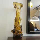 Vase vintage de la verrerie de Zabkowice Steelworks, Pologne, Années 70