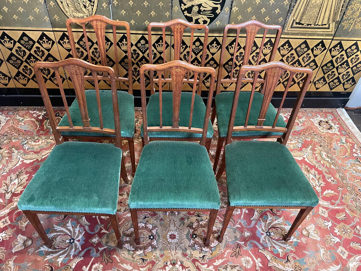 Suite of 6 ADAM style English chairs
