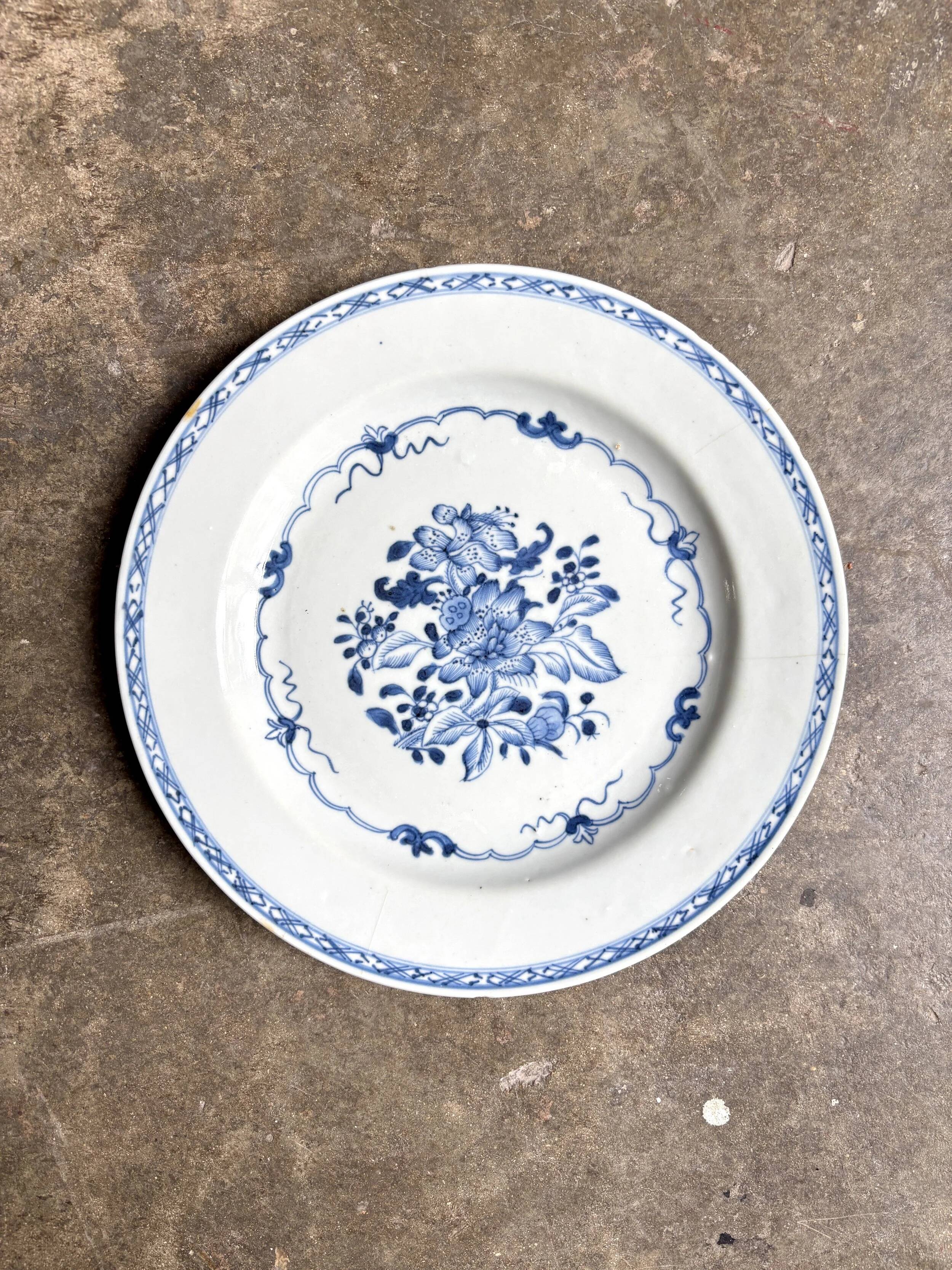 Hand-painted porcelain dinner plate, Asia, 19th century.