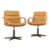 Pair of swivel armchairs by Geoffrey Harcourt.