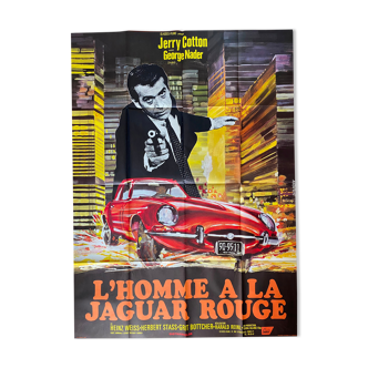 Affiche cinéma originale "L'Homme à la jaguar rouge" 120x160cm 1968