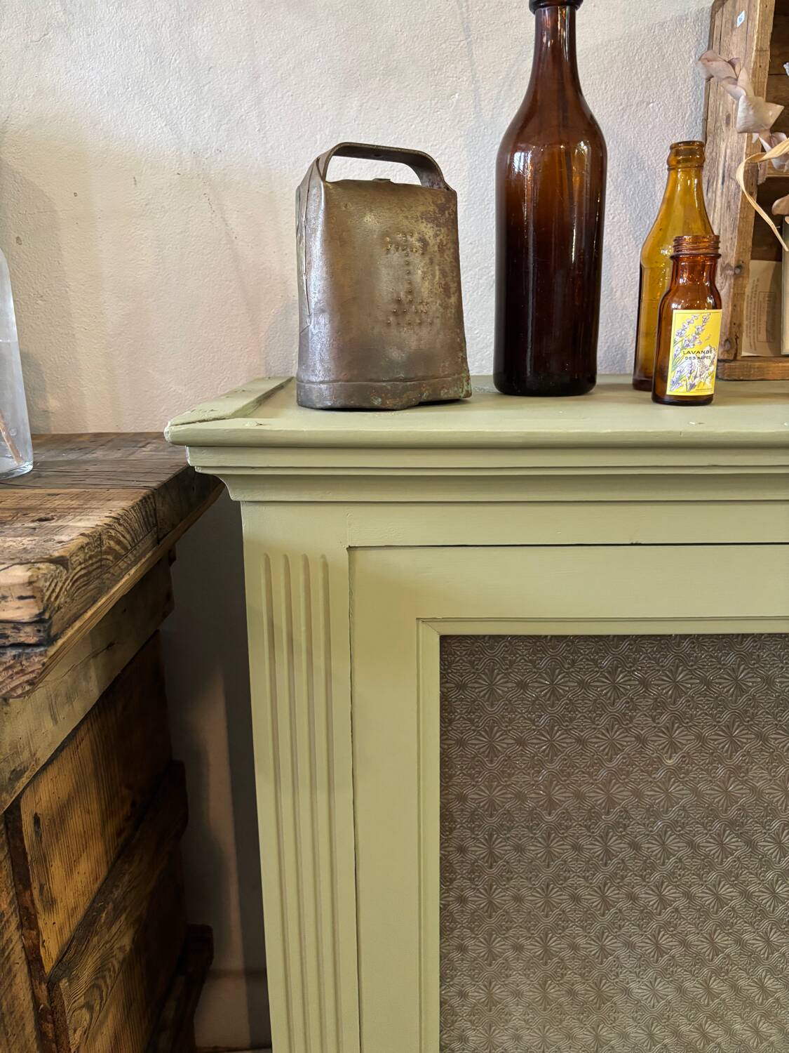 Khaki glass sideboard