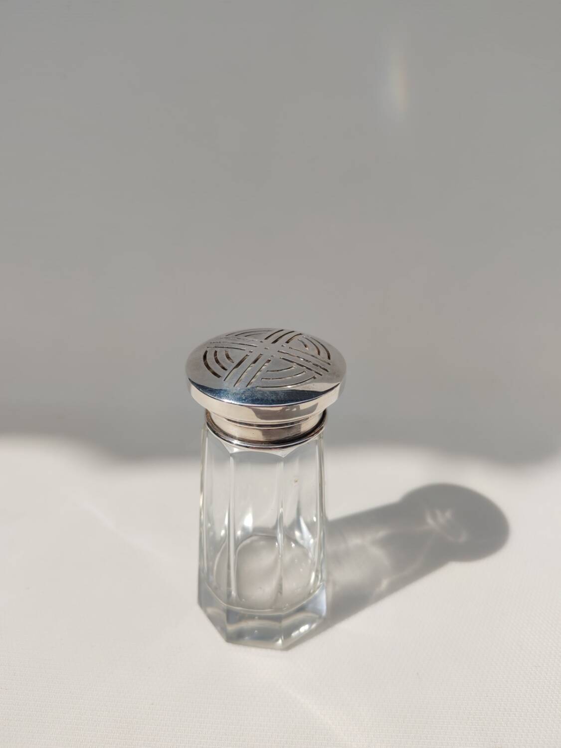 Crystal and sterling silver shaker by Louis Coignet.