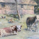 Normandy cows signed Merlet
