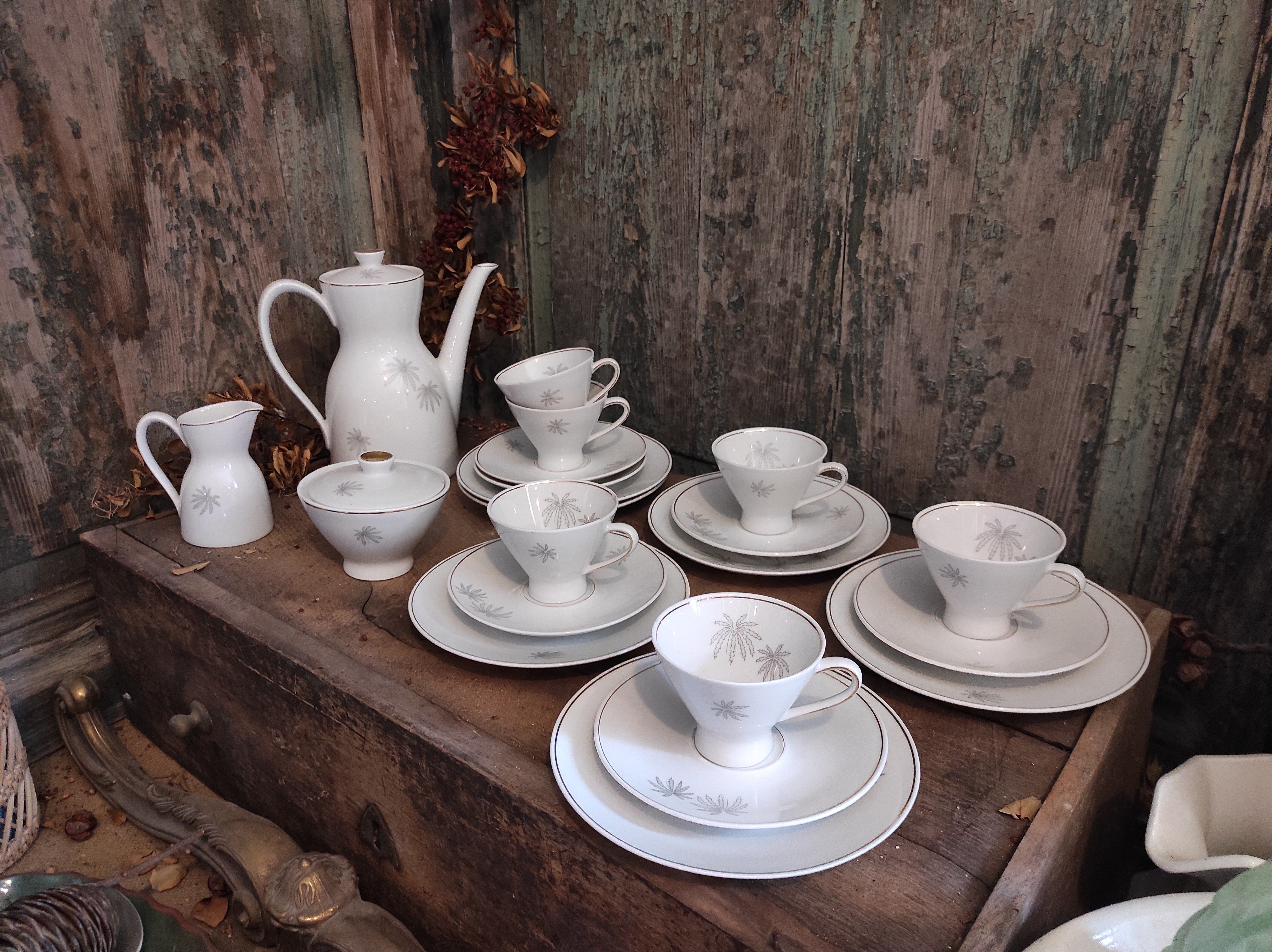Vintage Mitterteich Bavaria porcelain coffee set