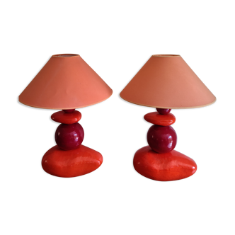 Pair lamps 4 pebbles 80s