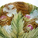 Assiette en barbotine Onnaing fraises fleurs et feuilles de fraisier