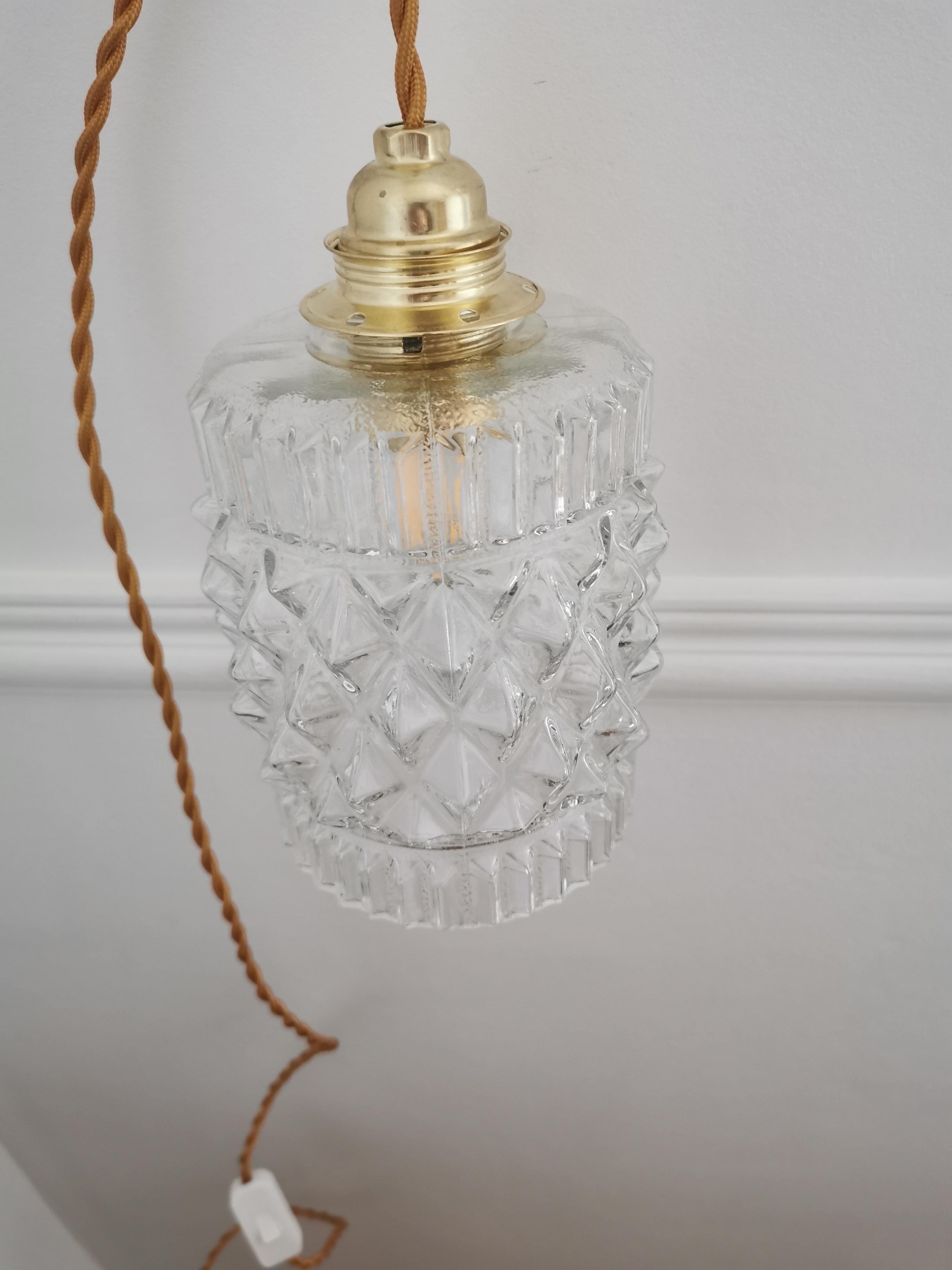 Glass hanging lamp