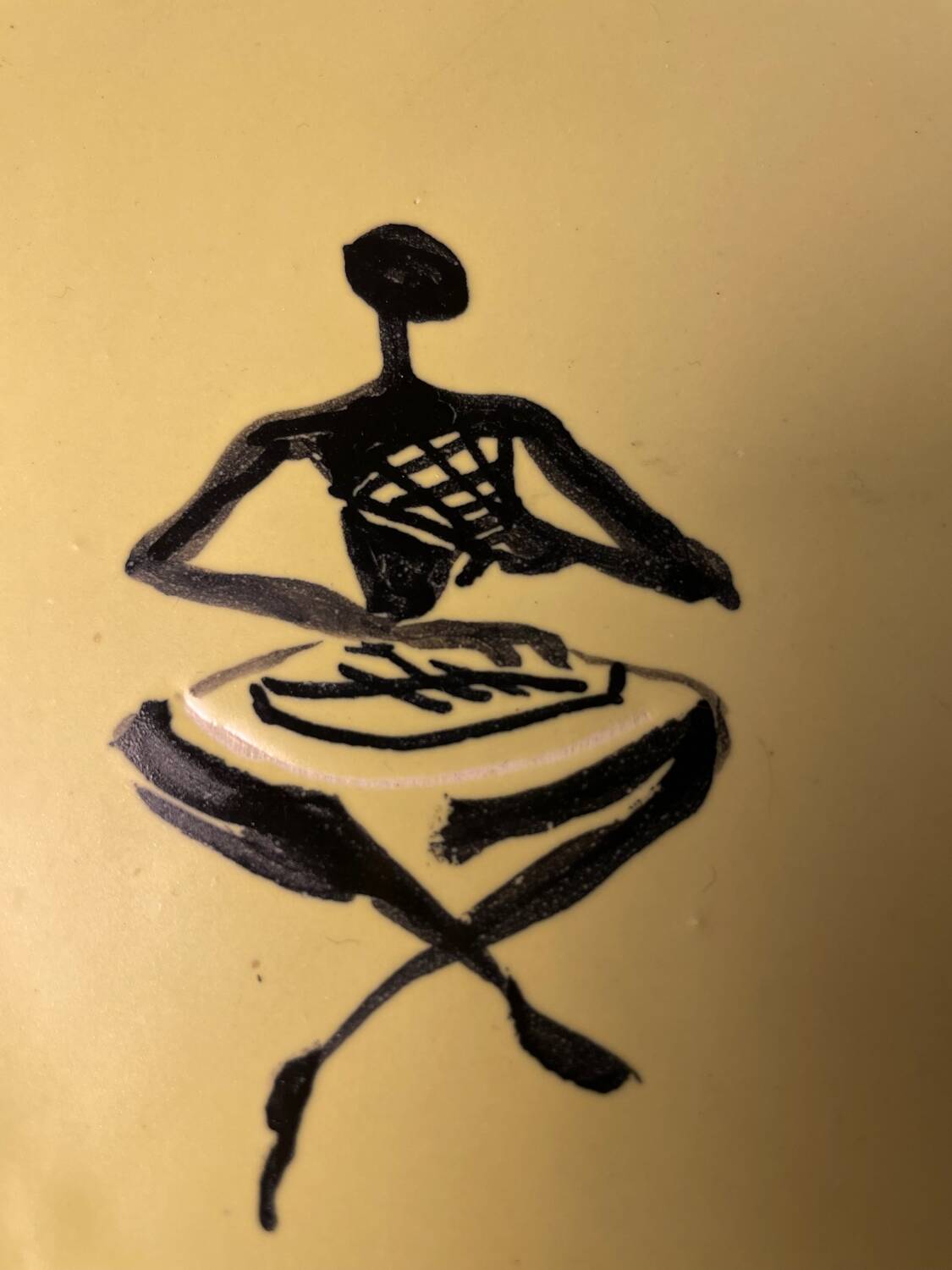 Vintage plate from the cerenne workshops, vallauris