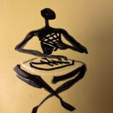 Vintage plate from the cerenne workshops, vallauris