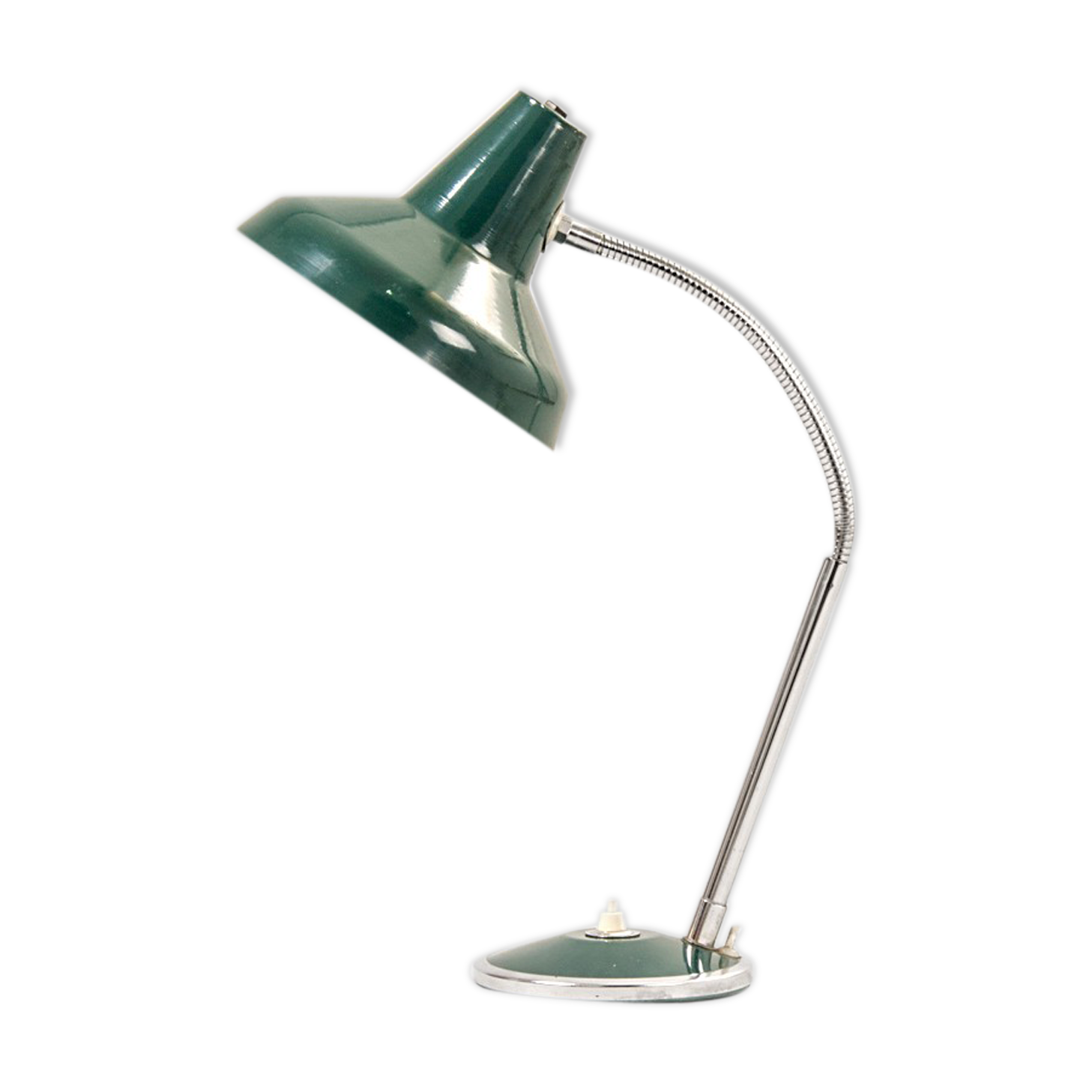 Green desk lamp, France, 1960's