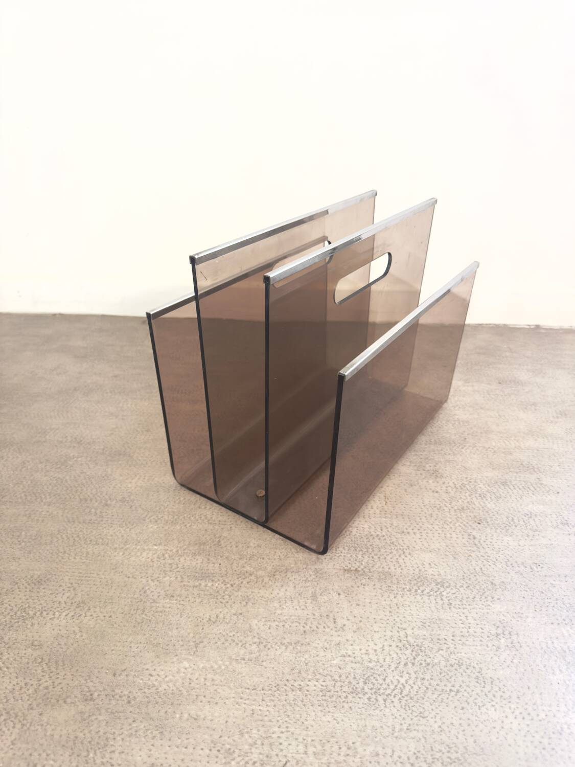 Acrylic and metal magazine rack