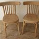 Paire de chaises bistrot en bois brut