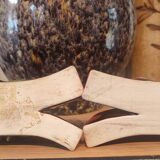 Antique slip ceramic candlesticks