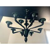 Translucent Green-Bottle Glass Chandelier, Contemporary Murano Style