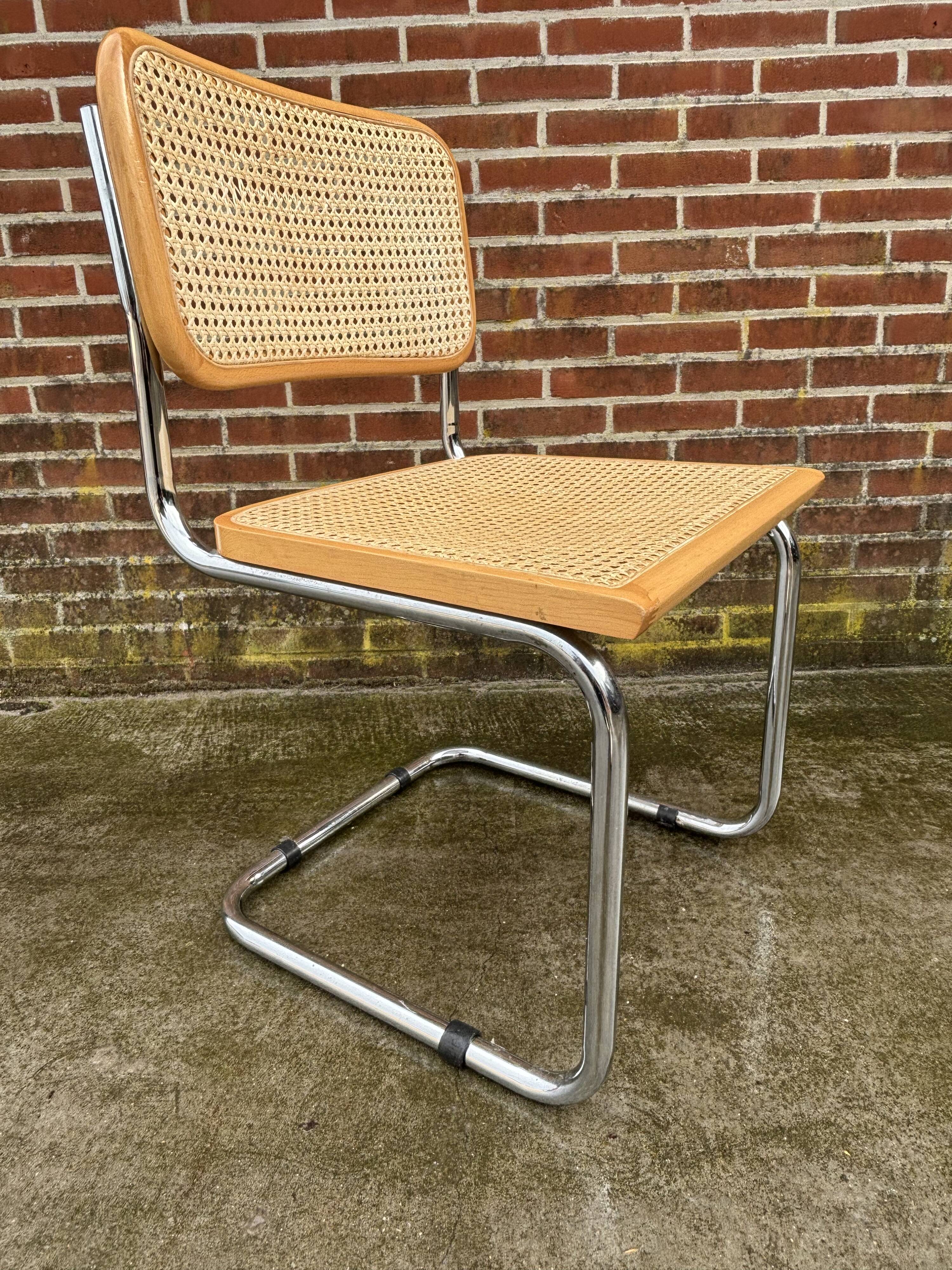 Set of 4 chairs model Cesca B32 designed by Marcel Breuer design