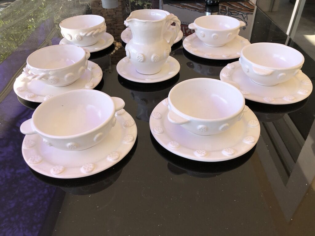 Breakfast service crafted earthenware