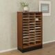 Tambour cabinet from the 1950s, dark stained oak veneer