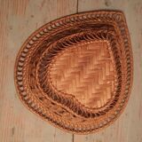 Basket old braided wicker heart shape