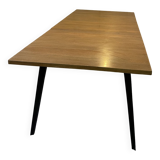 Extendable mango wood and metal dining table for 6-8 people