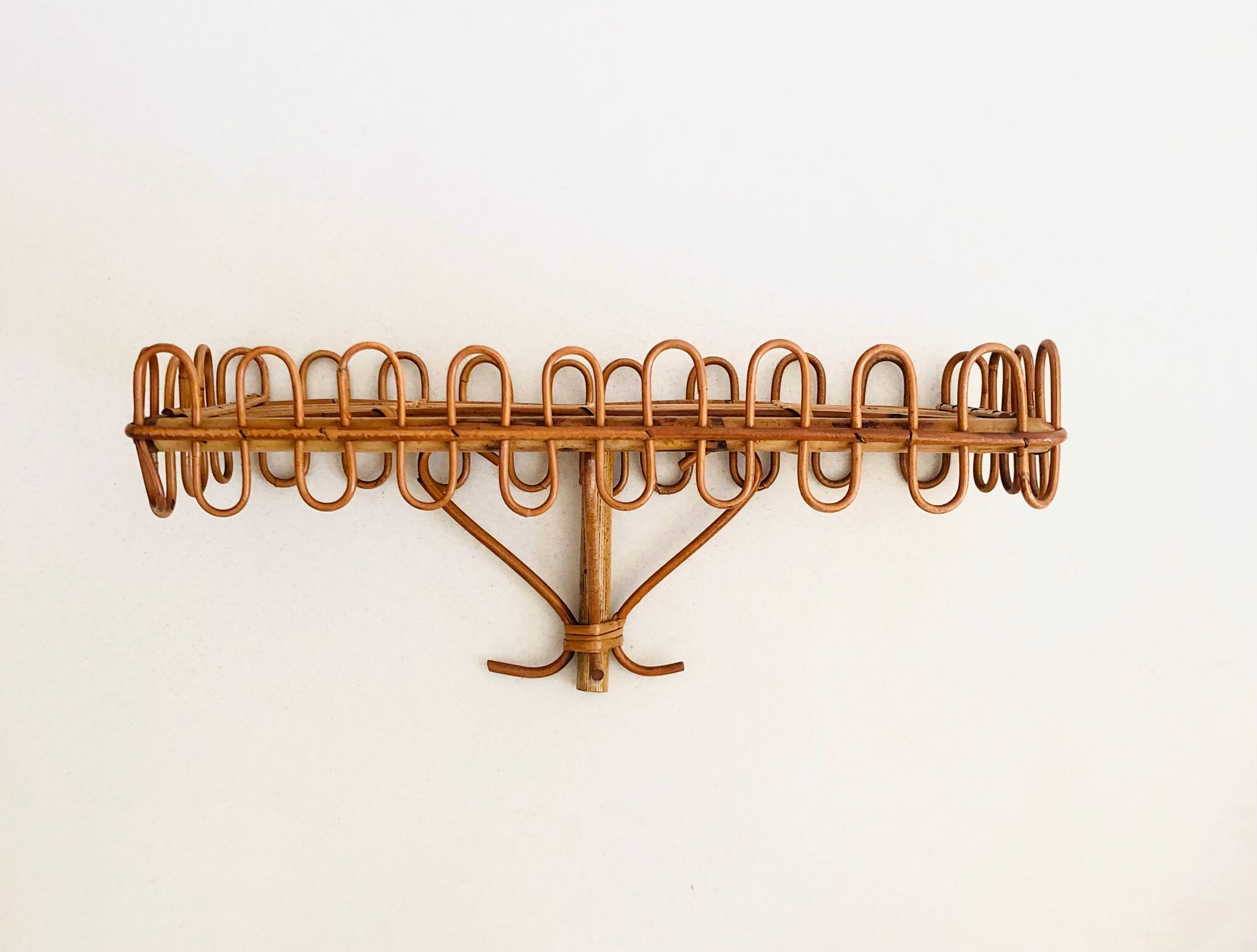 Rattan wall shelf, Italy 60