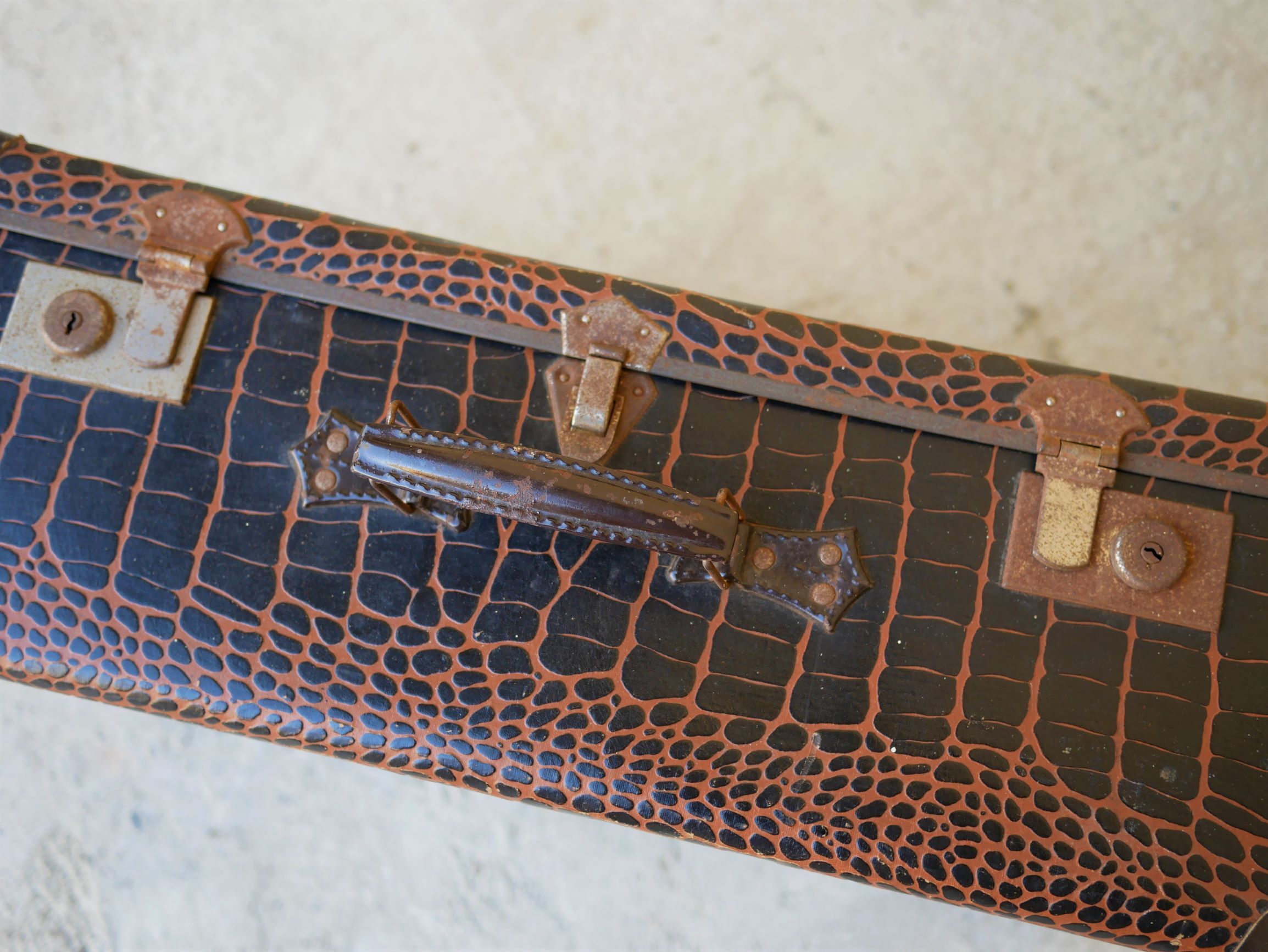Vintage imitation crocodile case