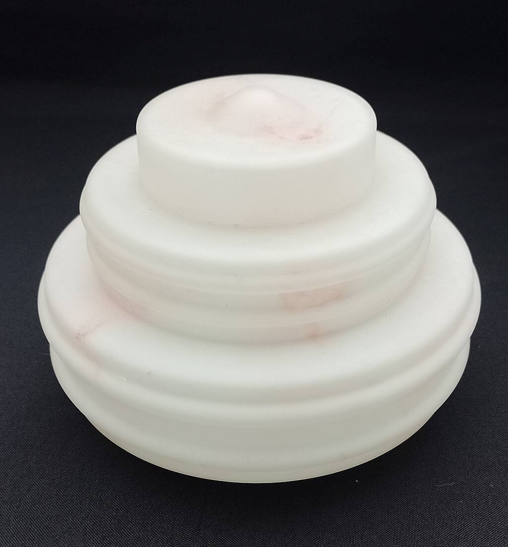 Art Deco Lampshade Glass Marbled Pattern White & Pink Birthday Cake
