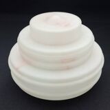 Art Deco Lampshade Glass Marbled Pattern White & Pink Birthday Cake