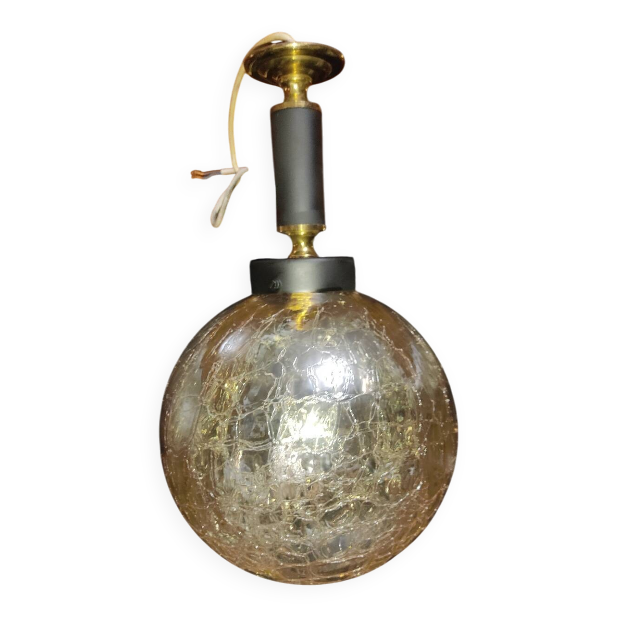 Vintage amber ball pendant light