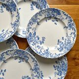 12 small flat plates "Campanule" Saint Amand and Hamage
