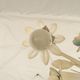 Vintage chandelier bouquet of blue flowers 5 candles in painted sheet metal.