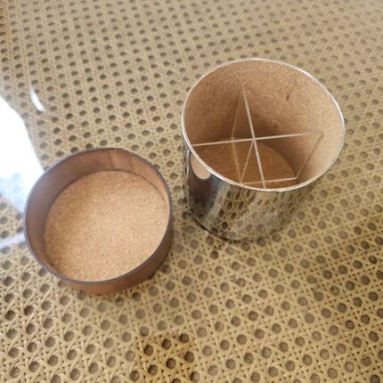 Vintage pot in stainless steel and leather Grasoli