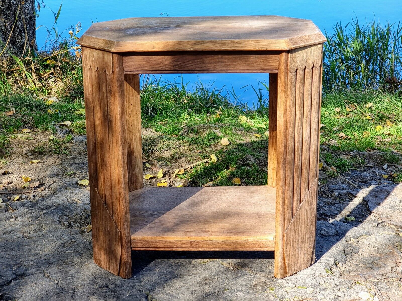 Old French oak side table