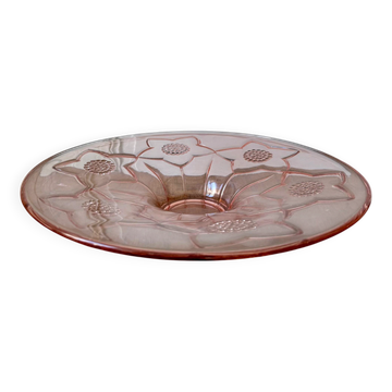 Plat en rosaline - motifs floraux