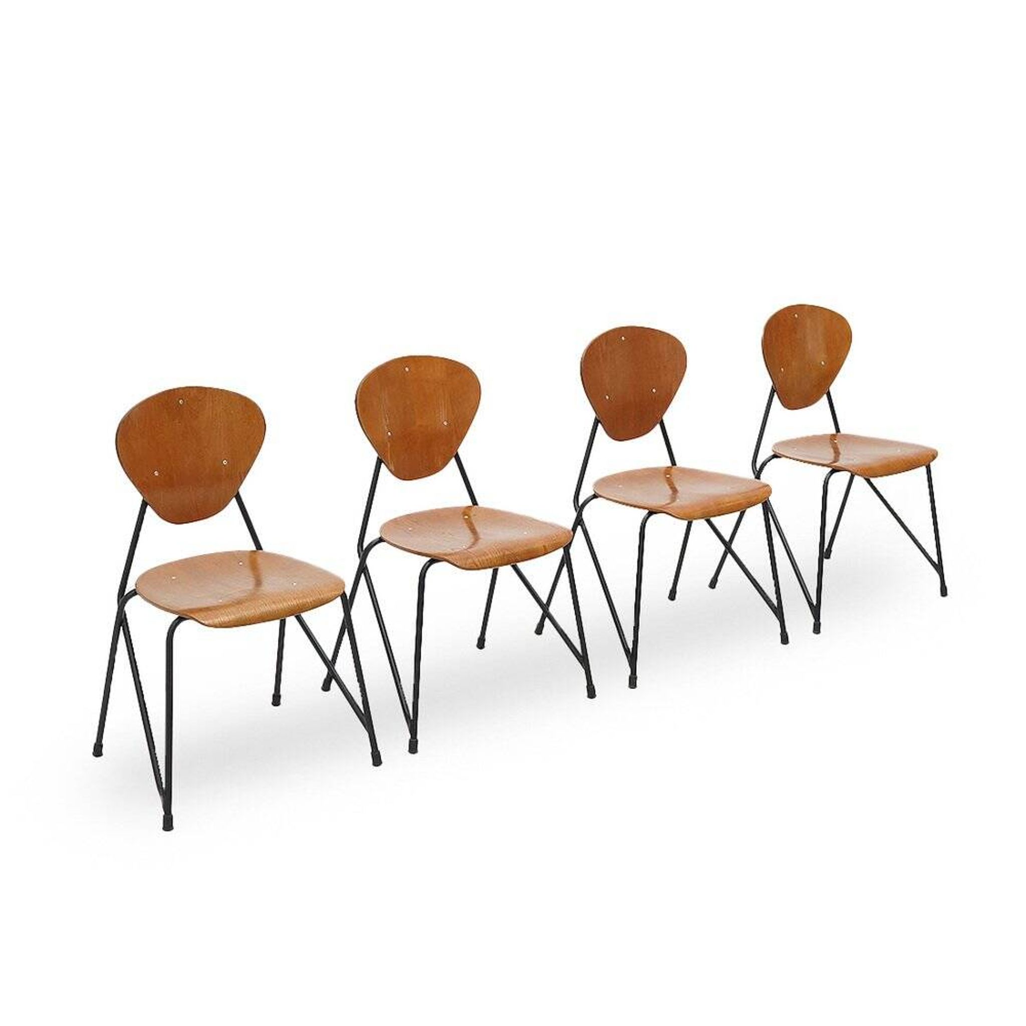 Vintage chairs by Aurelio Villari for Isa Bergamo, 1950s, set of 4.