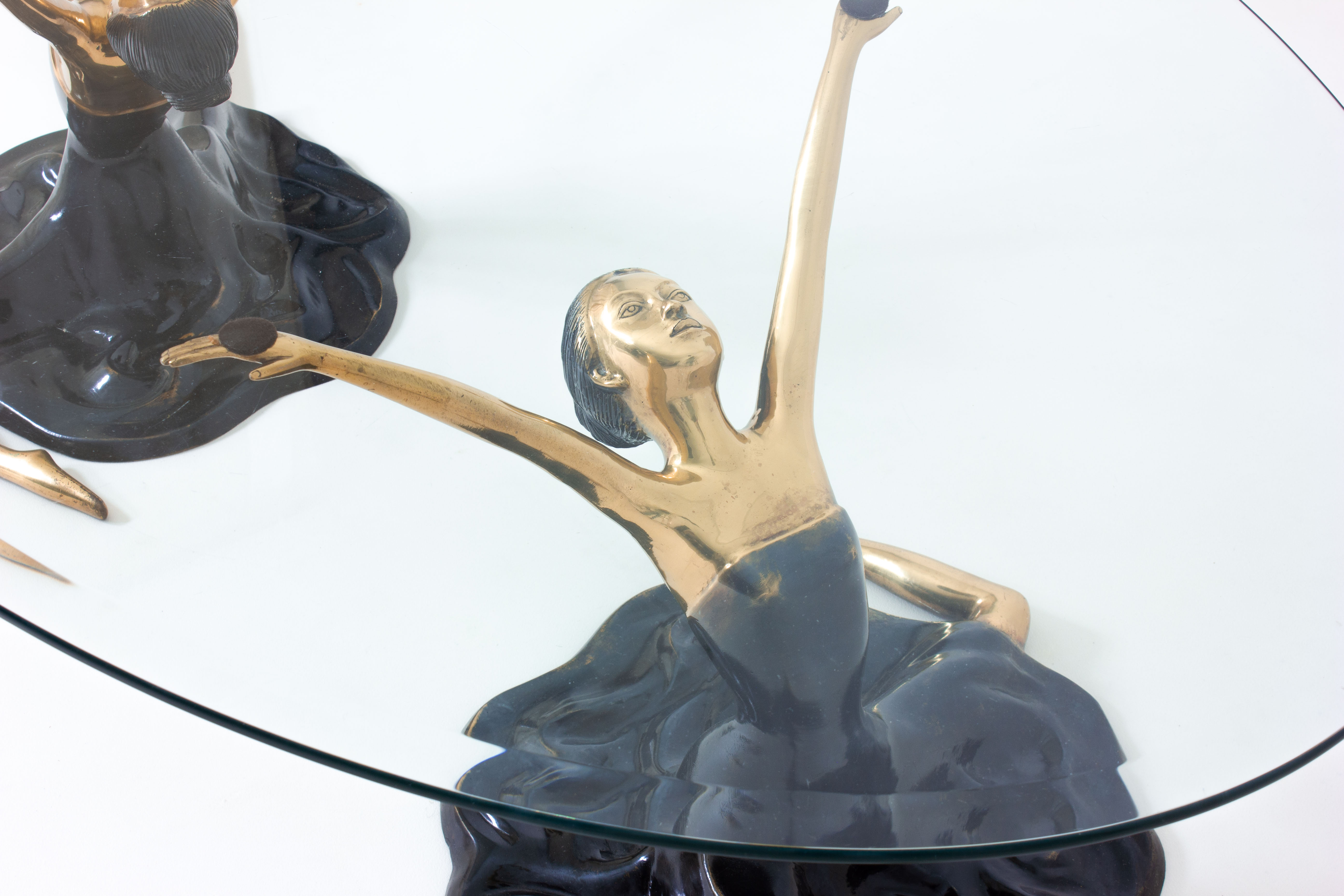 Brass French ballerina coffee table, France 1960s