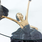 Brass French ballerina coffee table, France 1960s