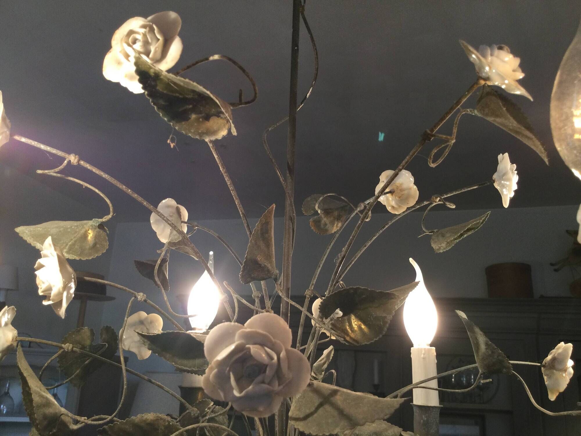 Antique metal chandelier