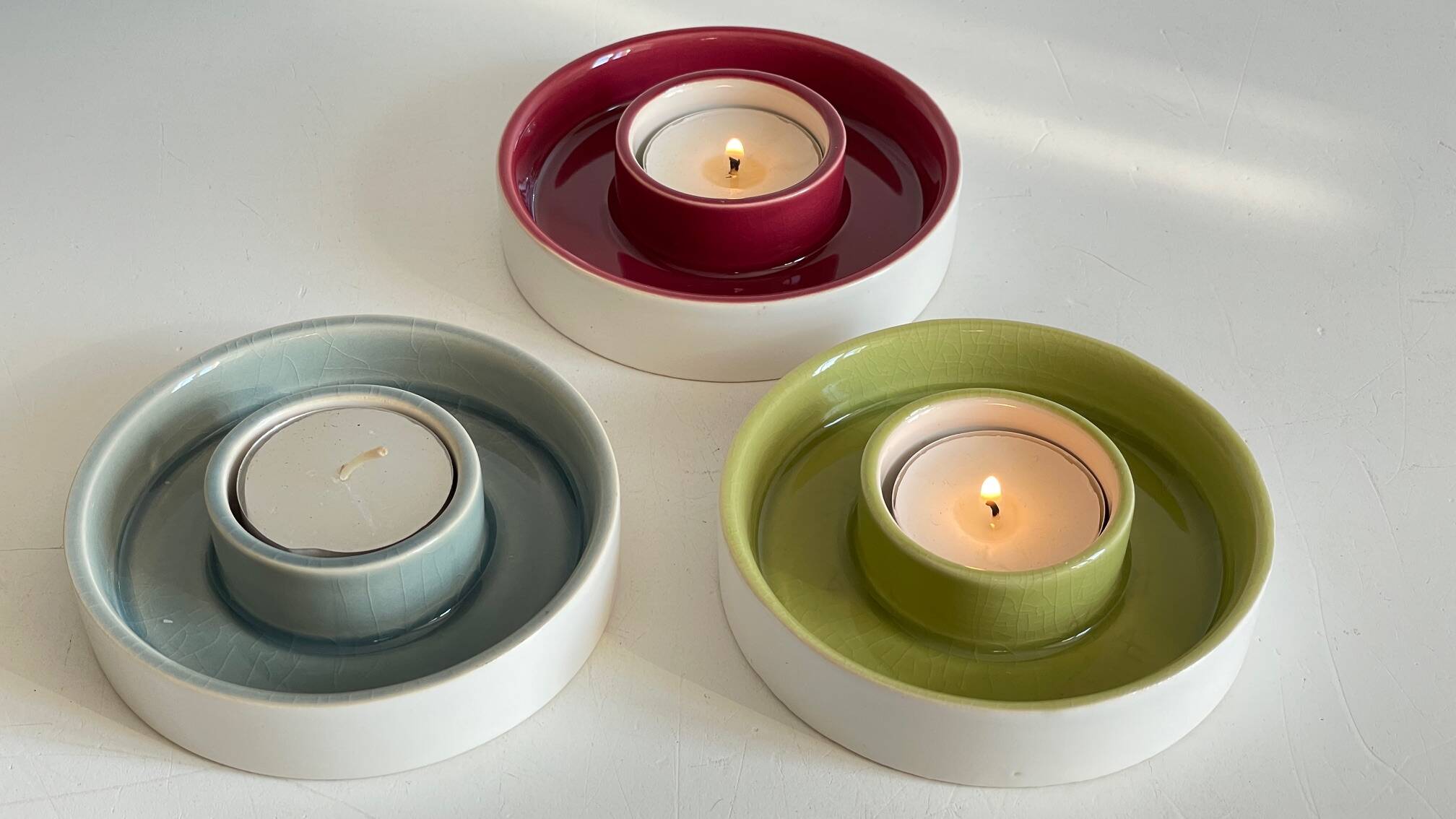 BOUGEOIRS Cracked Ceramic Candle Holder